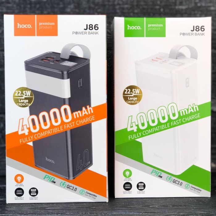 Hoco J86 40000 mAh 6931474759214 із лампою чорний