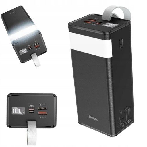 Hoco J86 40000 mAh 6931474759214 із лампою чорний