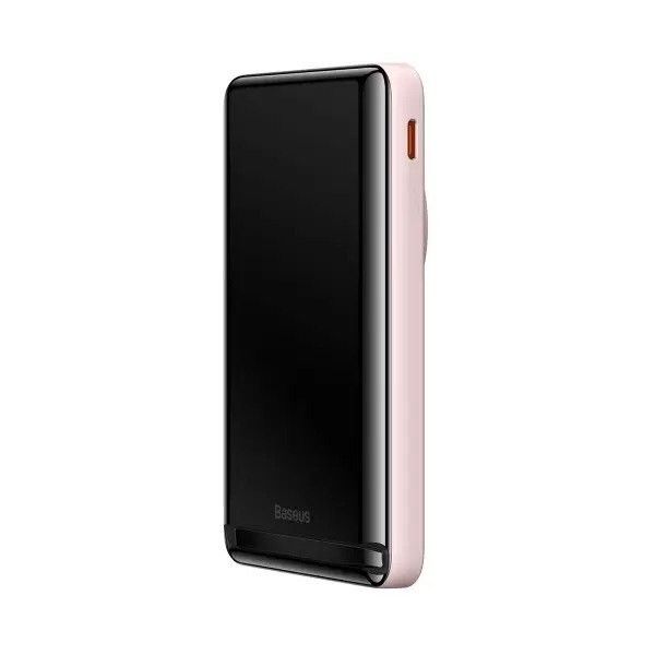 Baseus Magnetic Bracket Wireless Fast Charge 10000 mAh 20W + Кабель Type-C - Type-C 60W 3A Швидка зарядка QC3.0+PD3.0 (PPCX000004) Pink