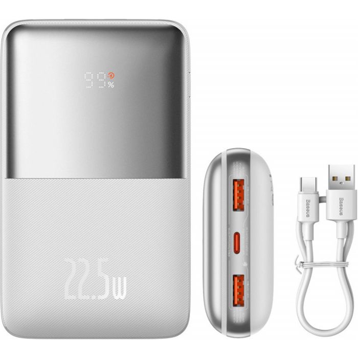 Baseus Bipow Pro Digital Display 20000 mAh PD 22.5W White (PPBD040302) [76343]