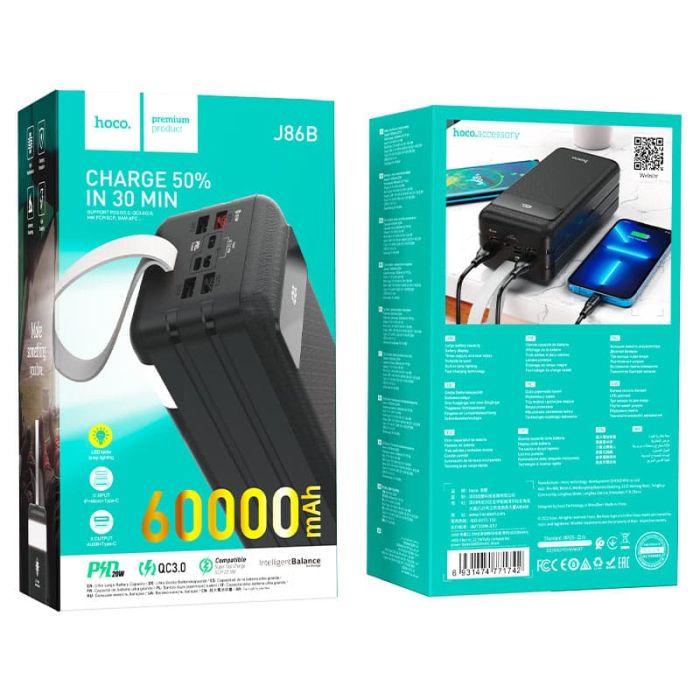 Hoco J86B, 22.5W, 60000 mAh, Black