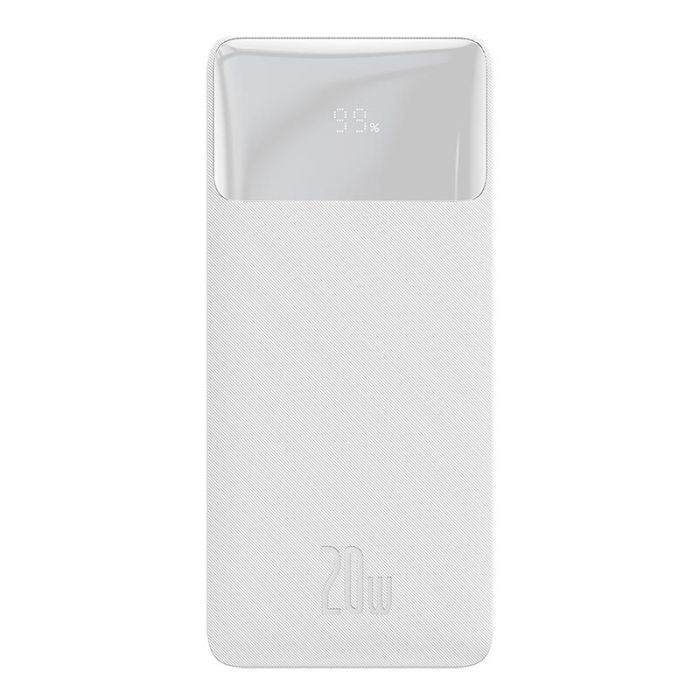 Baseus Bipow Digital Display Overseas 20000 mAh |2USB/1Type-C, PD/QC, 20W, 3A| White(PPBD050302)