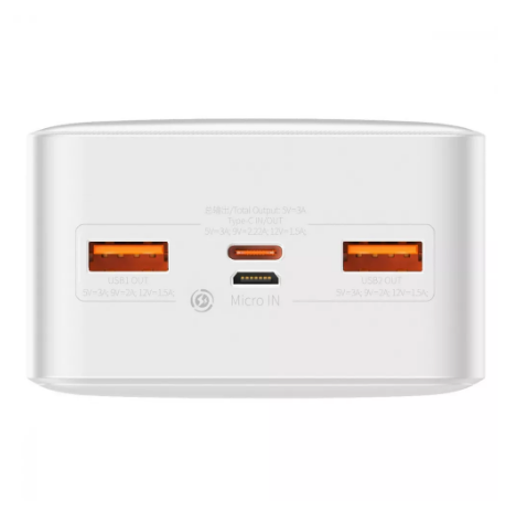 Baseus BIPOW Overseas Digital Display 30000 mAh 2USB/1Type-C, Micro USB 3A/20W QC 3.0