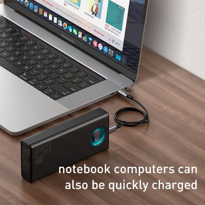 Baseus 30000 mAh 4USB/Type-C/Lightning 65W/5A PD/QC PPLG000101 black