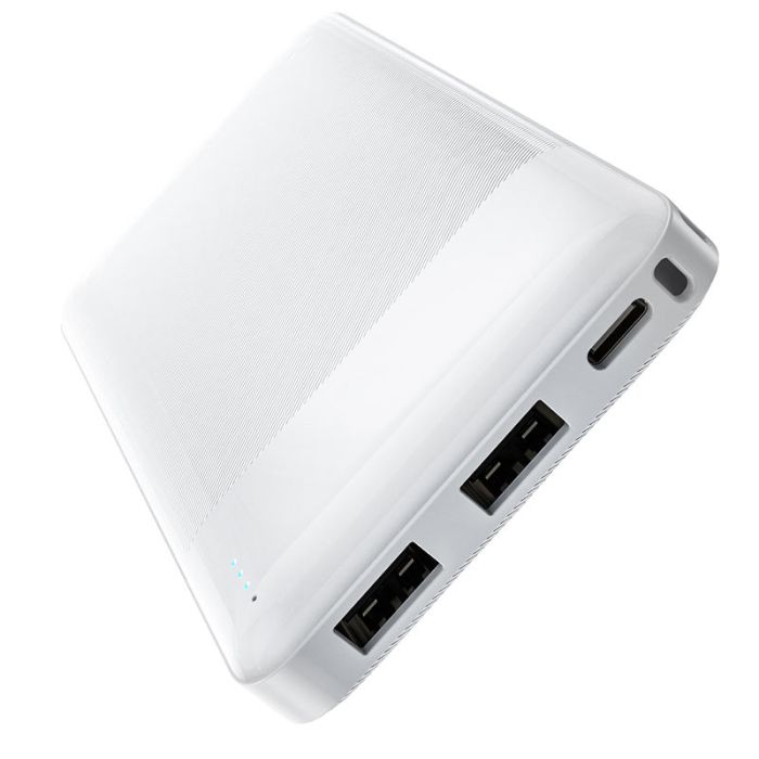 Hoco J72 Easy travel (10000 mAh / Out: 2USB 5V/2A / In: Type-C, micro-USB 5V/2A ) з LED індикатором, білий