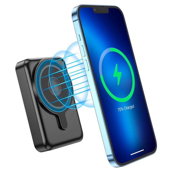 Hoco Q11 MagSafe Wireless Charger 3-in-1 (10000 mAh / Out: Type-C 20W / In: Type-C 18W ) з LED індикатором, чорний