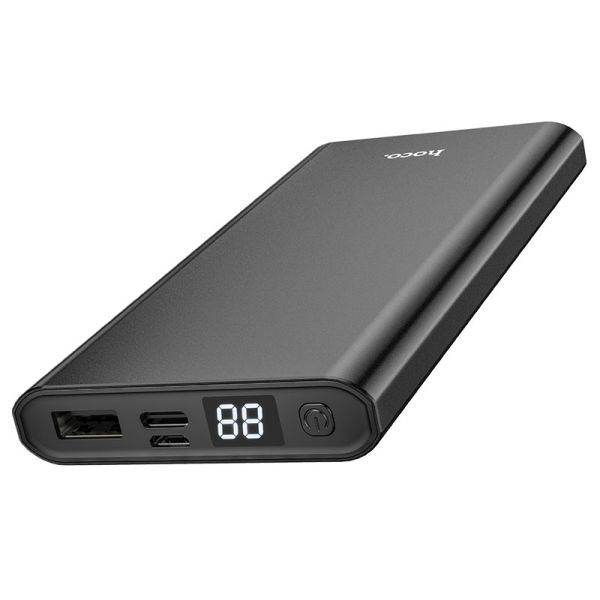 Повербанк Hoco J68 (10000 mAh / Out: USB 5V/2A / In: Type-C, micro-USB 5V/2A ) з LED індикатором, чорний