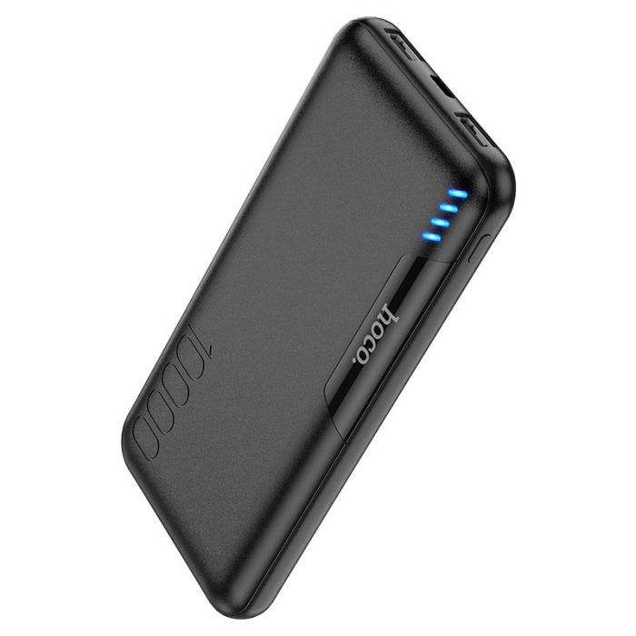 Hoco J82 Easylink (10000 mAh / Out: 2USB 5V/2A / In: Type-C, micro-USB 5V/2A ) з LED індикатором, чорний