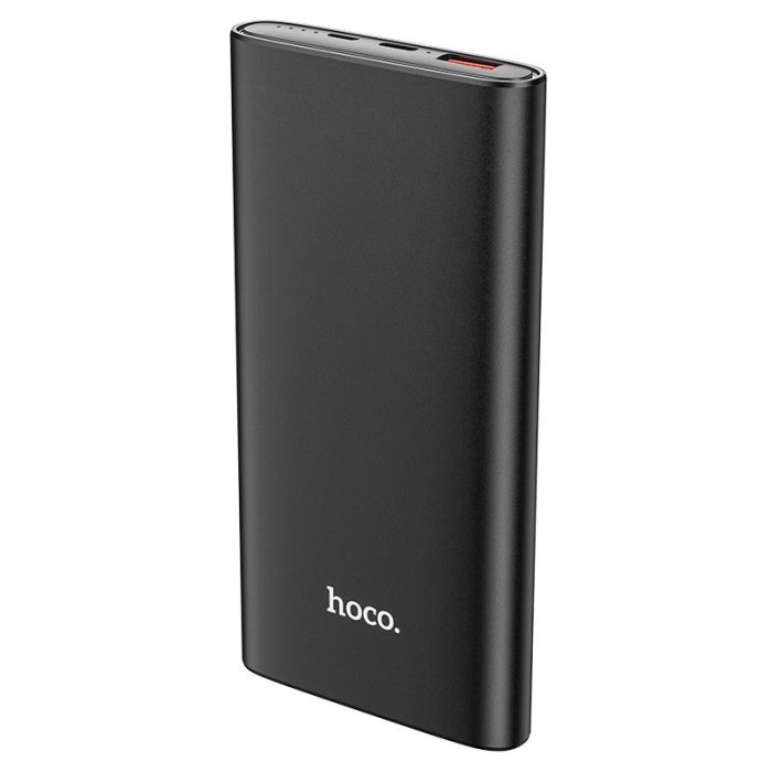 Hoco J83 (10000 mAh зі швидкою зарядкою 20W PD Type-C, 18W QC3.0 USB / Вхід: 18W Type-C, micro-USB) з LED індикатором, метал, чорний