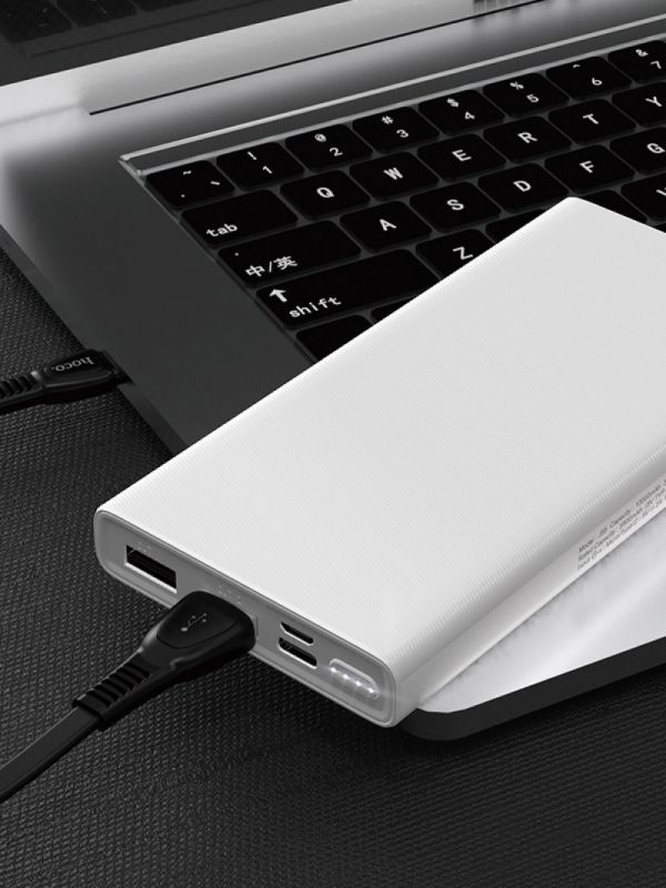 Hoco J55 Neoteric Mobile (10000 mAh / Out: 2USB 5V/2A / In: Type-C, micro-USB 5V/2A ) з LED індикатором, білий