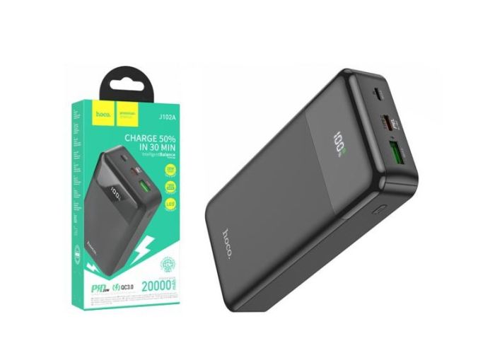 Hoco J102A 20000 mAh PD20W+QC3.0 22.5W Черный