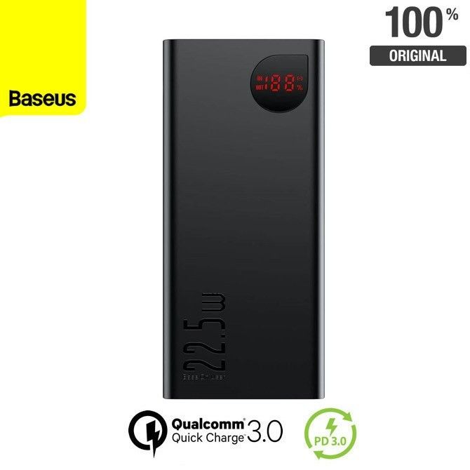 Baseus Adaman Metal Digital Display PD3.0+QC3.0 22.5W 10000 mAh Black (PPAD000001)