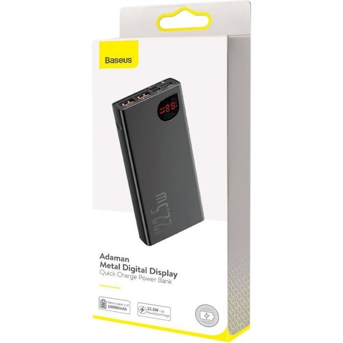 Baseus Adaman Metal Digital Display PD3.0+QC3.0 22.5W 10000 mAh Black (PPAD000001)