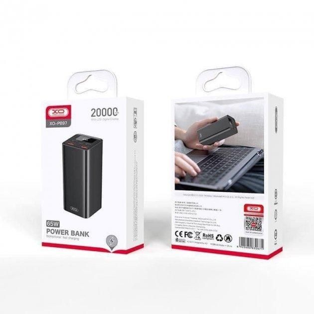 XO PB97 20000mAh 65W fast charging black