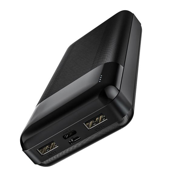 Hoco J72A Easy travel (20000 mAh / Out: 2USB 5V/2A / In: Type-C, micro-USB 5V/2A ) з LED індикатором, чорний