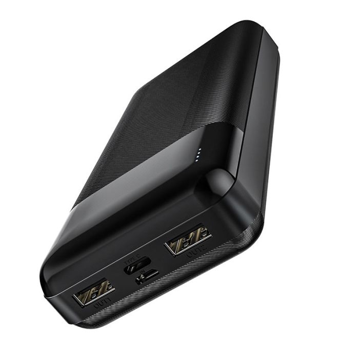 Hoco J72A Easy travel (20000 mAh / Out: 2USB 5V/2A / In: Type-C, micro-USB 5V/2A ) з LED індикатором, чорний