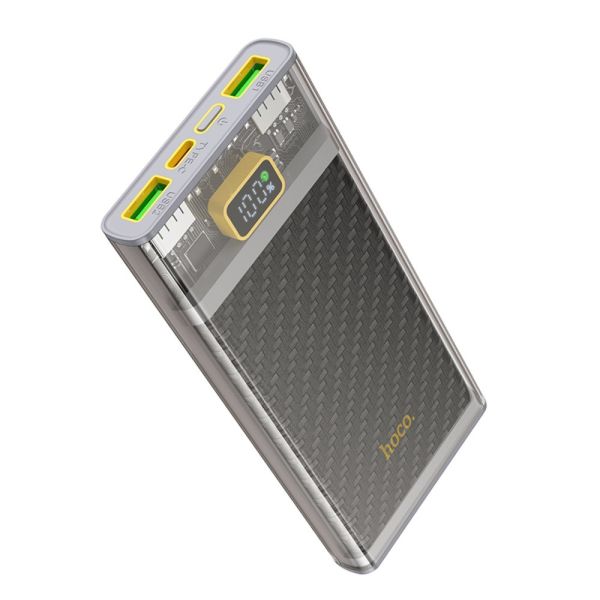 Повербанк Hoco J103 (10000mAh / Out: 2USB 22,5W QC3.0, Type-C 20W PD / In: Type-C 18W PD ) з LED Дисплеєм, сірий