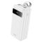 Hoco J86B (60000 mAh / Out: 4xUSB-A 22.5W QC3.0,Type-C PD 20W / In: Lightning, micro-USB, Type-C 18W ) з LED Дисплеєм і ліхтариком, білий
