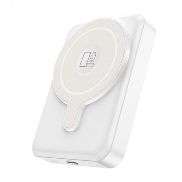 Повербанк Hoco Q11 MagSafe Wireless Charger 3-in-1 (10000 mAh / Out: Type-C 20W / In: Type-C 18W ) з LED індикатором, білий