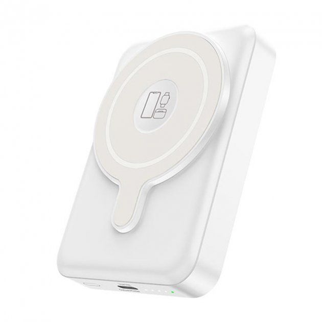 Hoco Q11 MagSafe Wireless Charger 3-in-1 (10000 mAh / Out: Type-C 20W / In: Type-C 18W ) з LED індикатором, білий