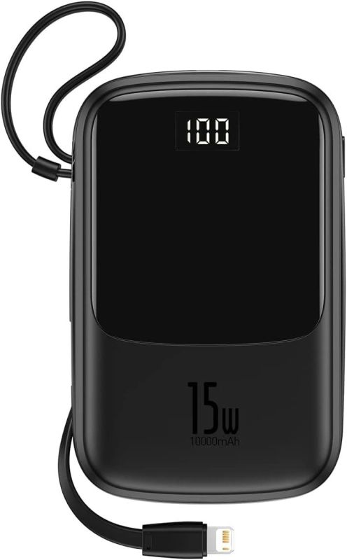 Baseus Q pow Digital Display 3A 10000 mAh з IP-кабелем Black (PPQD-B01)