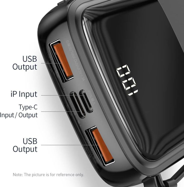 Baseus Q pow Digital Display 3A 10000 mAh з IP-кабелем Black (PPQD-B01)