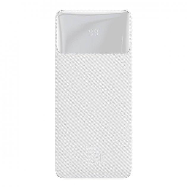 Baseus Bipow Digital Display 30000 mAh 15 W 3 A 2 USB + Type-C Білий