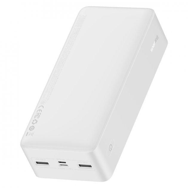 Baseus Bipow Digital Display 30000 mAh 15 W 3 A 2 USB + Type-C Білий