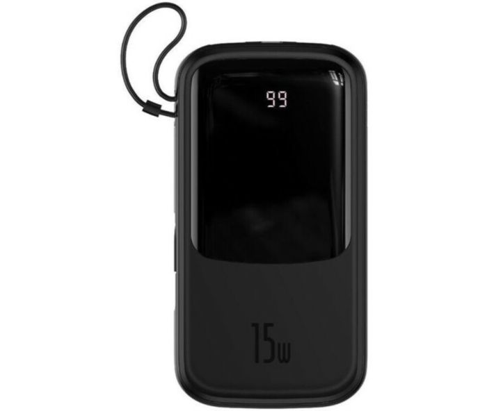 Baseus Qpow Digital Display 20000 mAh 15W Black (With IP Cable) Black