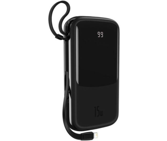 Baseus Qpow Digital Display 20000 mAh 15W Black (With IP Cable) Black