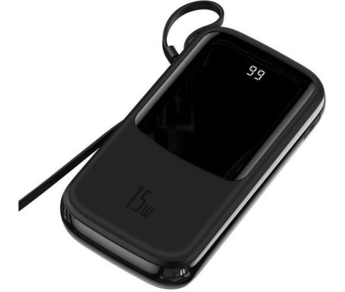 Baseus Qpow Digital Display 20000 mAh 15W Black (With IP Cable) Black