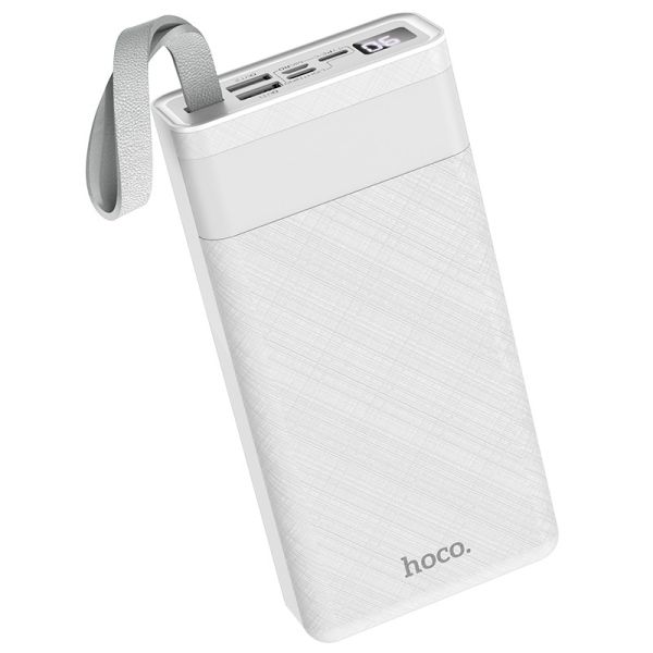 Повербанк на 30000mAh з ліхтариком HOCO Powerful desk lamp power bank (2USB/Type-C/Lightning, 2A). White
