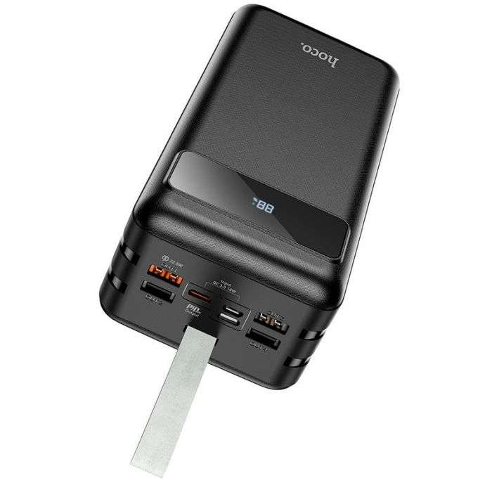 Hoco 60000 mAhElectric fully (4USB/1Type-C/Lightning, 22,5W, PD/QC, 5A). Black