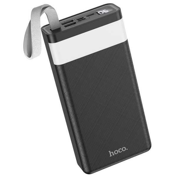 Повербанк на 30000mAh з ліхтариком HOCO Powerful desk lamp power bank (2USB/Type-C/Lightning, 2A). Black