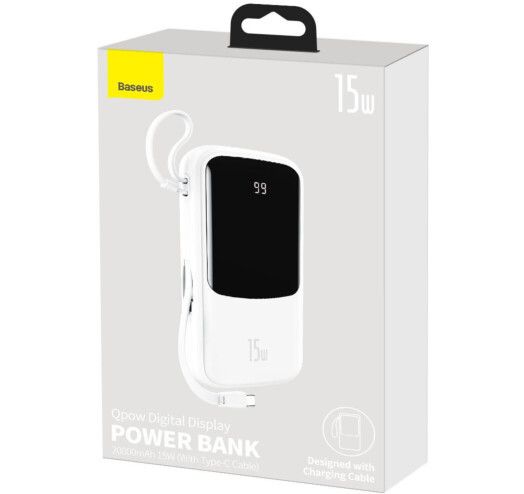 Baseus Qpow 20000 mAh 15 W Display (PPQD-G02) White