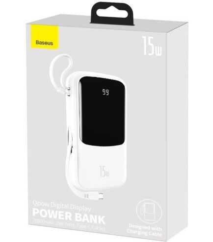 Baseus Qpow 20000 mAh 15W Display (PPQD-G02) White