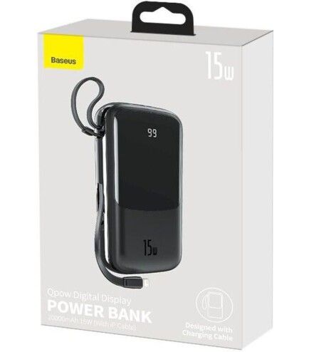 Baseus Qpow 20000 mAh 15W(+IP Cable) PPQD-F01 Black