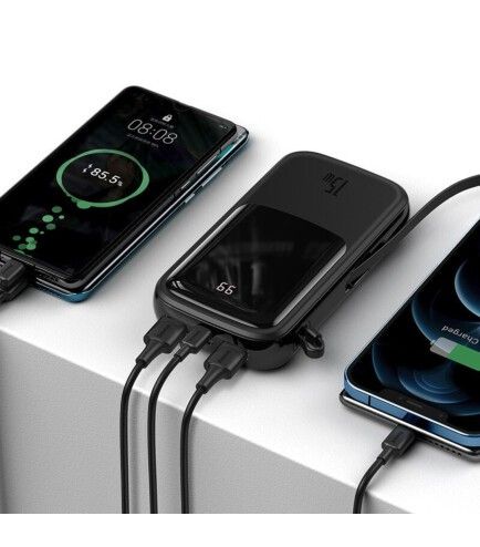 Baseus Qpow 20000 mAh 15W(+IP Cable) PPQD-F01 Black
