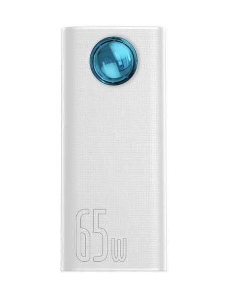 Baseus Amblight Digital Display Quick Charge (PPLG-A02), 30000 mAh, 65W, (у комплекті - кабель Type-C - Type-C), White