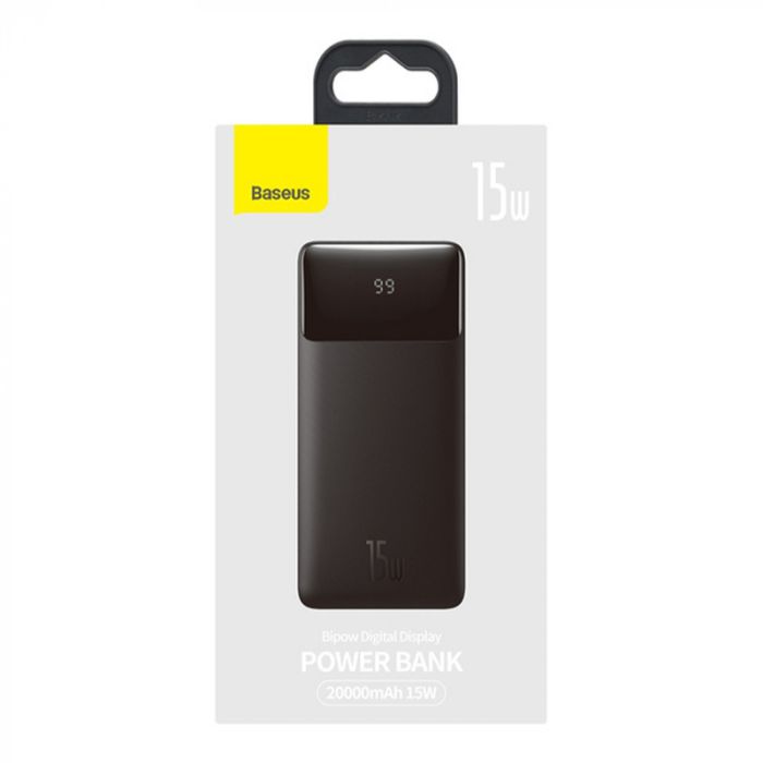 Baseus Bipow Digital Display Overseas 15W 20000 mAh Black (PPBD050101)