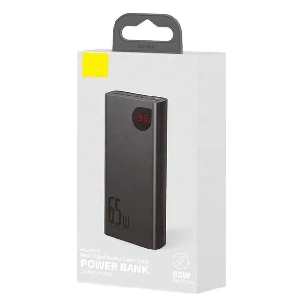 Baseus Adaman 20000 mAh 65 W 3A Metal Digital Display зарядний пристрій