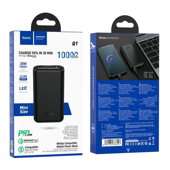 Hoco - 10000 mAh Q1 Kraft Чорний (749209)