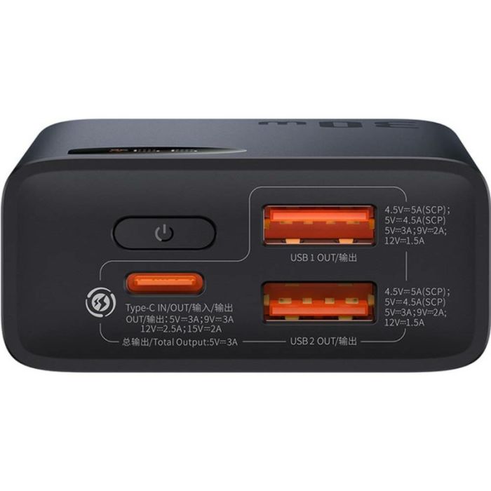Baseus Adaman Metal Digital Display Overseas Edition 30W 10000 mAh Black (PPAD040101)