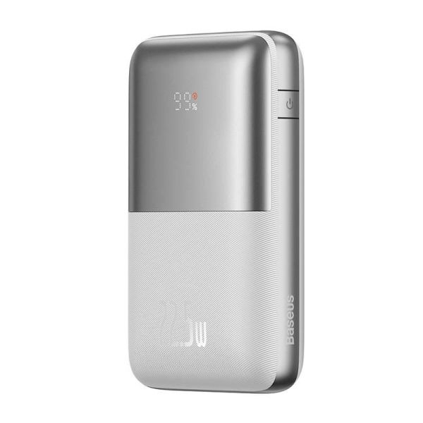 Повербанк на 20000mAh із швидкою зарядкою BASEUS Bipow Pro Digital Display (2USB/Type-C, QC/PD, 22.5W). White