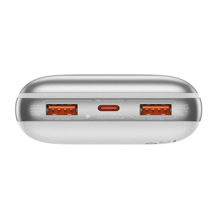 Baseus 20000 mAhBipow Pro Digital Display (2USB/Type-C, QC/PD, 22.5W). White