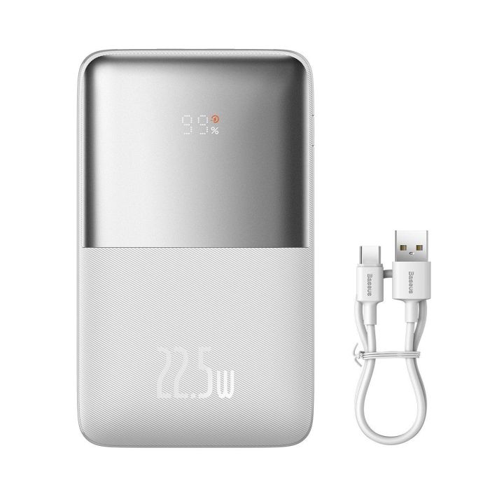 Baseus 20000 mAhBipow Pro Digital Display (2USB/Type-C, QC/PD, 22.5W). White