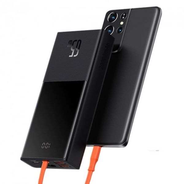 Baseus 20000 mAh 65W/5A 2USB/1Type-C+Type-C Cable