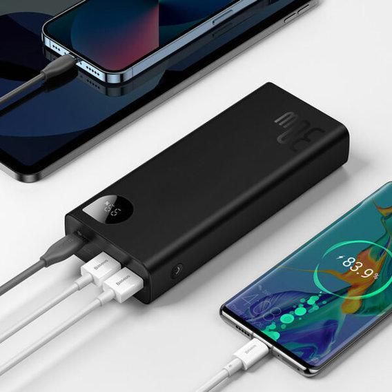 Baseus 20000 mAh Adaman Metal Digital Display 30W Tarnish із підтримкою швидкої зарядки Black