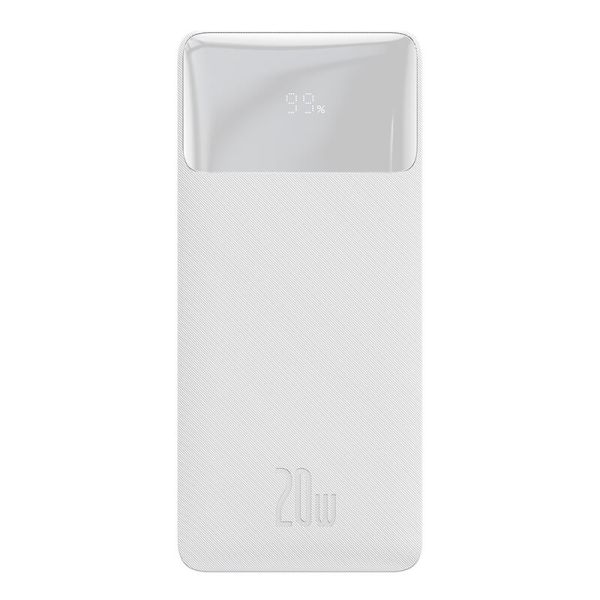 BASEUS Bipow Digital Display Power bank 20000mAh |2USB/1Type-C, PD/QC, 20W, 3A| (PPDML-M02) біла