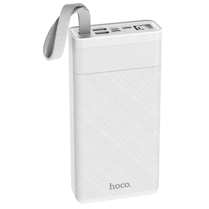 Hoco with LED Display Powerful desk lamp 30000 mAh J73 |2USB/Type-C/Lightning, 2A| біла